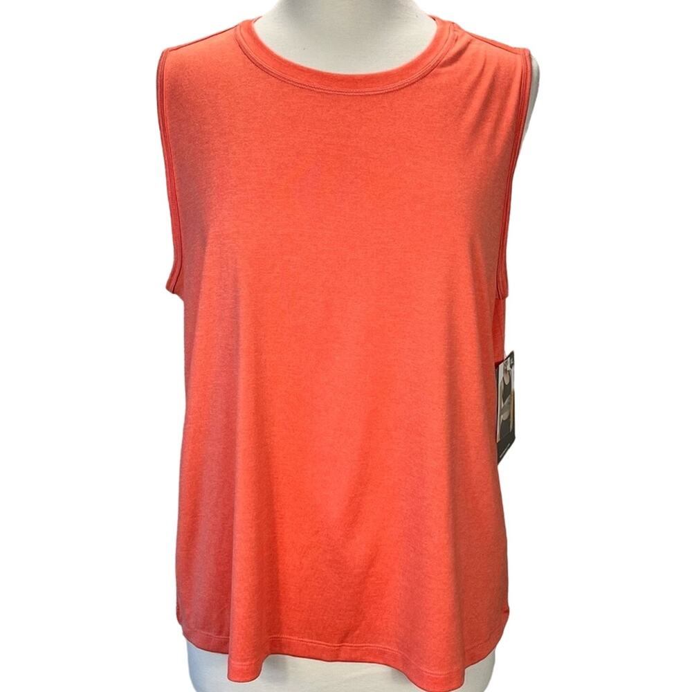 NWT AVIA Orange Sleeveless Round Neckline‎ Stretch Activewear Top Sz XL